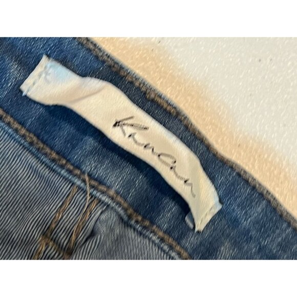 Kancan Los Angeles Skinny Jeans Raw Hem Distressed Mid Rise Blue Size 27 - Picture 8 of 10